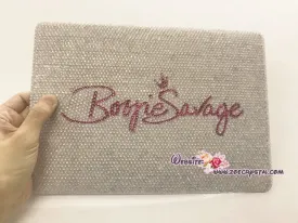 4mm Customized MACBOOK Case / Cover in OPAL WHITE Crystals (Air/Pro/Retina)  Add Name or Words