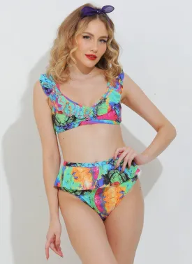 Bikini Top Ruffles (Surreal) UPF 50 