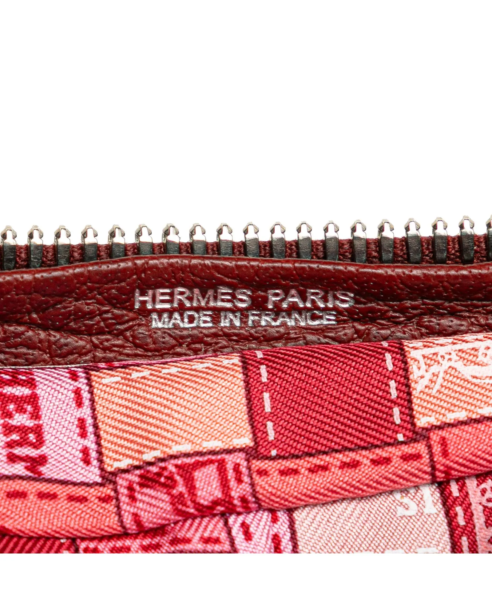 Buffle Leather and Silk Printed Foldable Tote with Zip Closure