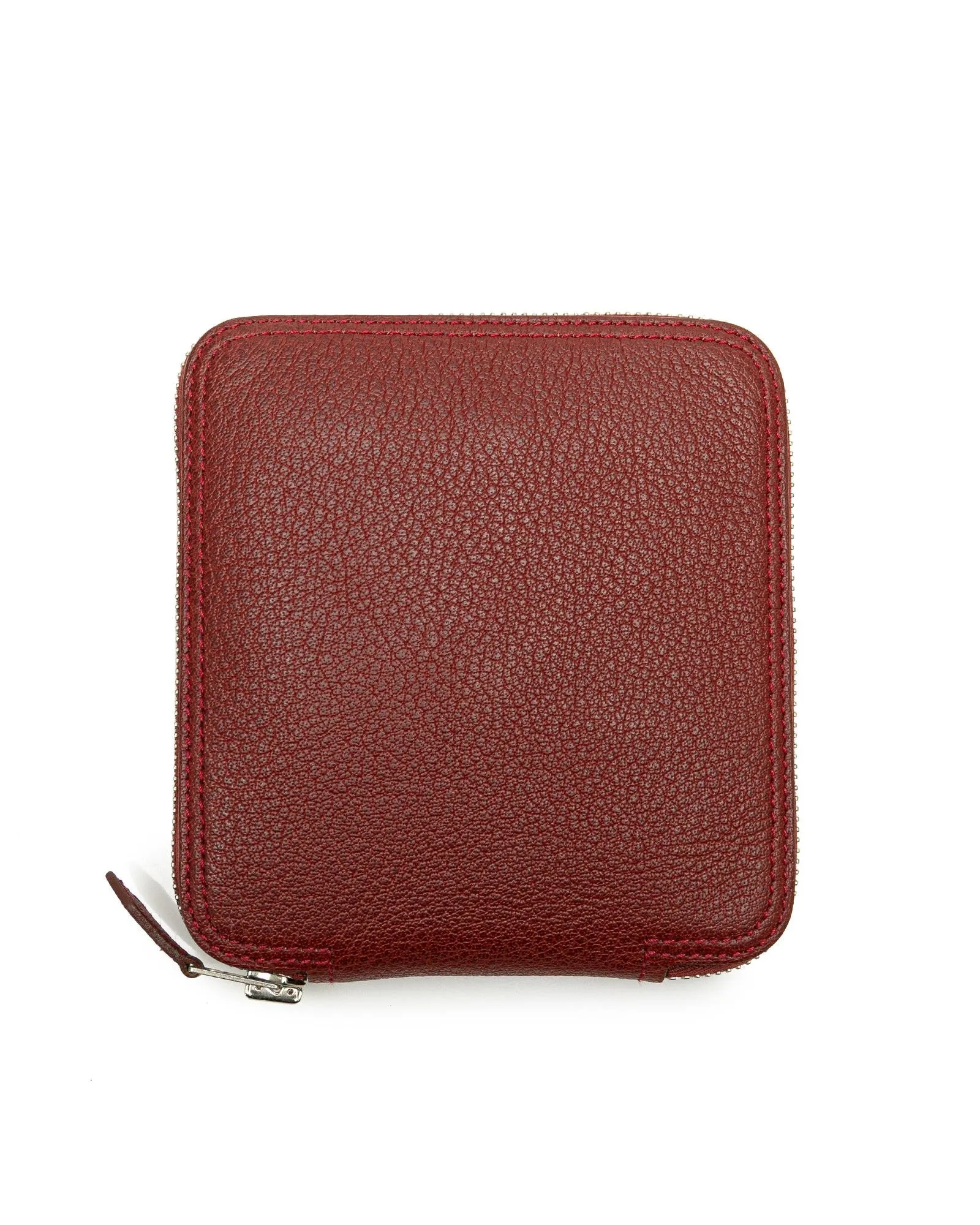 Buffle Leather and Silk Printed Foldable Tote with Zip Closure