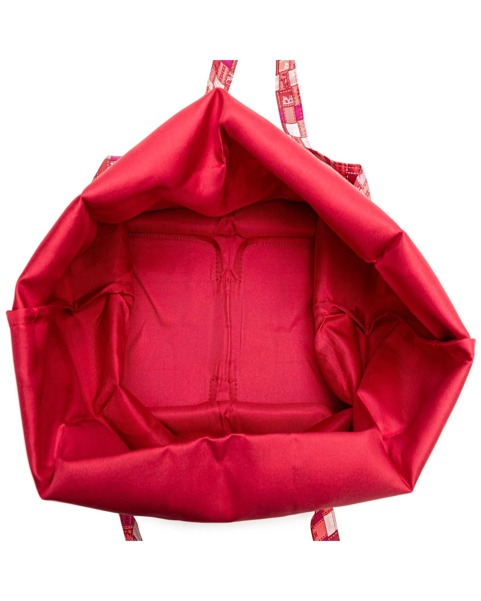 Buffle Leather and Silk Printed Foldable Tote with Zip Closure