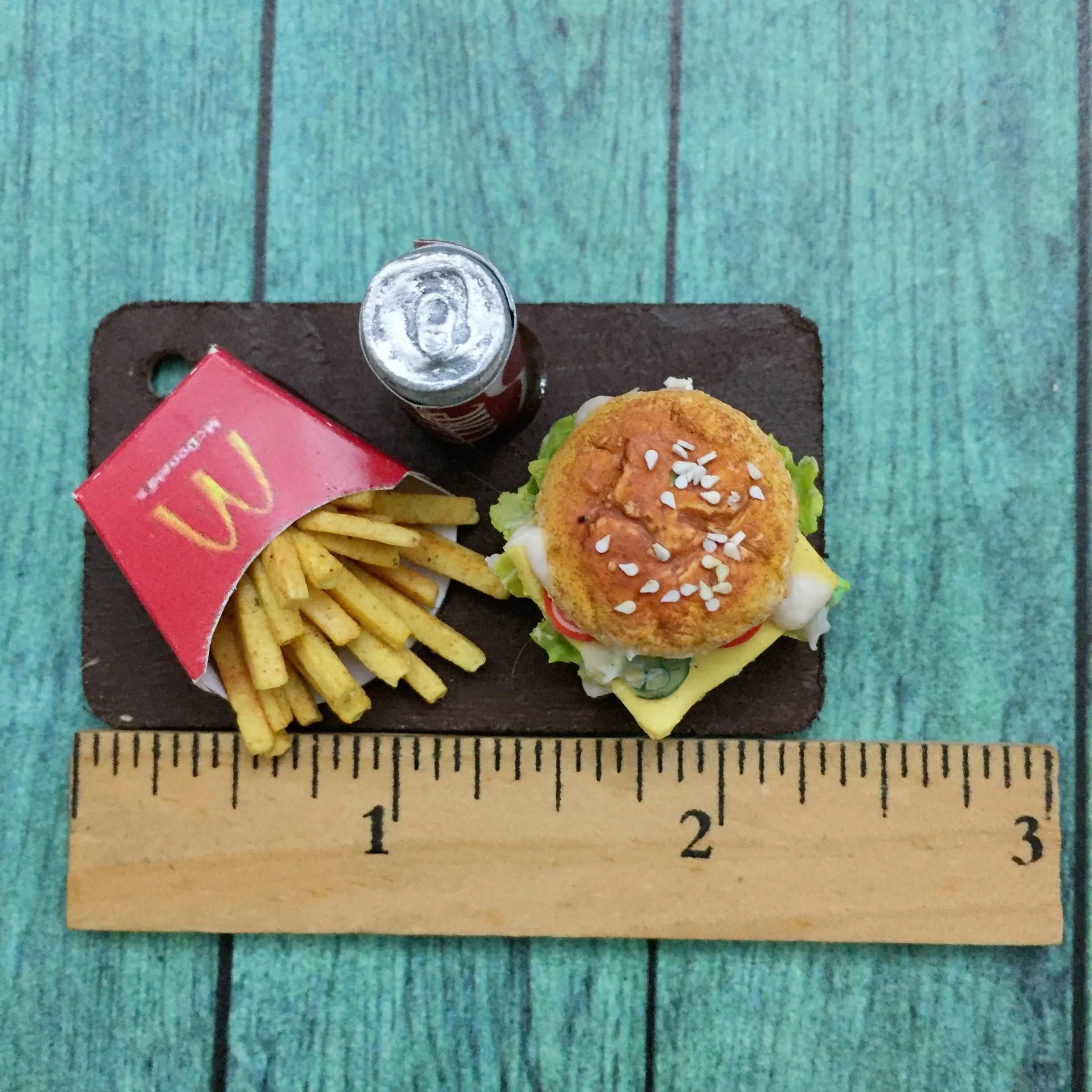Burger Fries Coke Fast Food Miniature Food Magnet