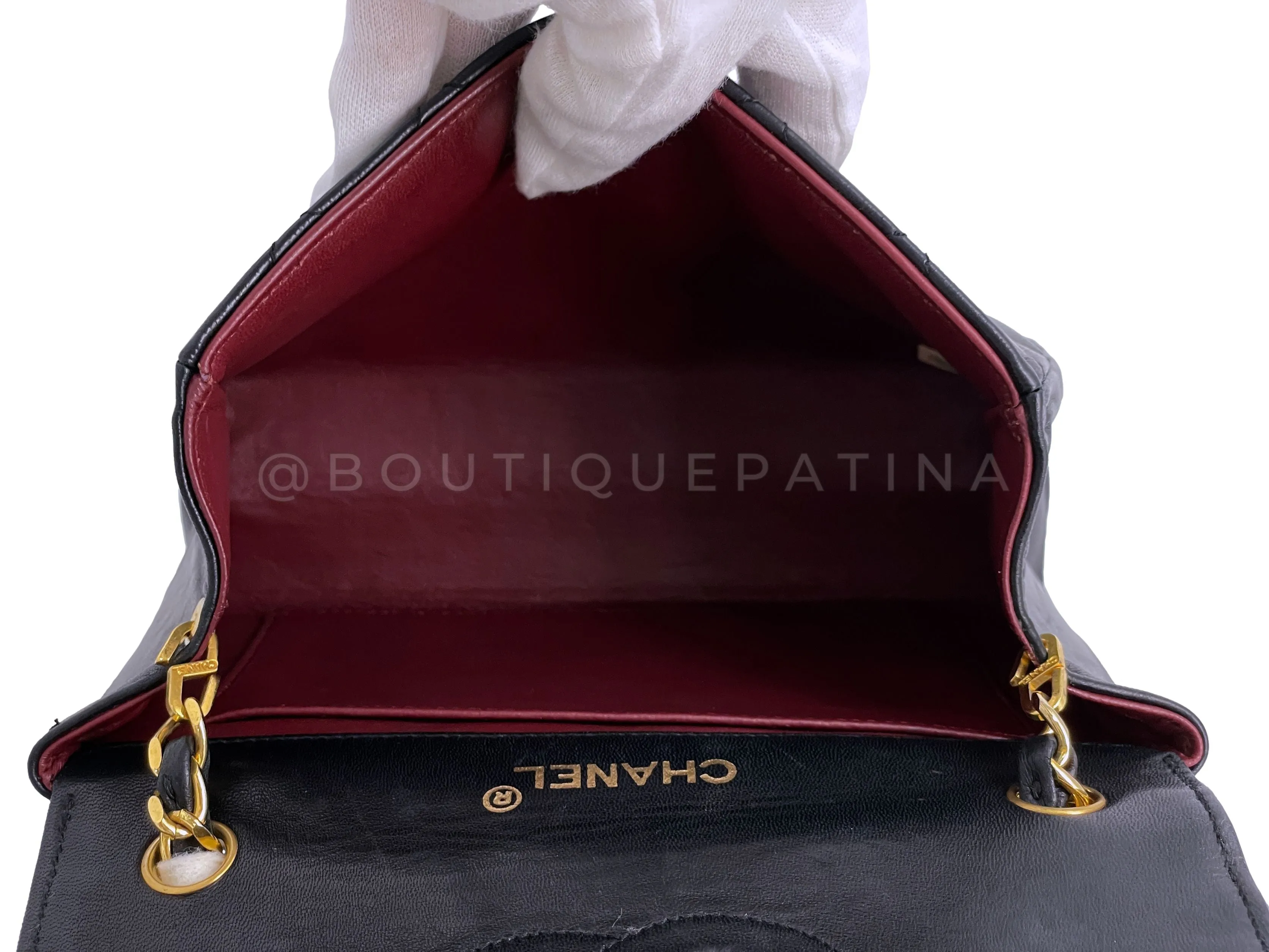 Chanel 1988 Vintage Black Giant CC Mini Envelope Flap Bag 24k GHW