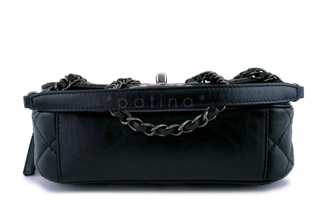 Chanel Black Aged Calfskin Small/Mini Easy Flap Bag RHW