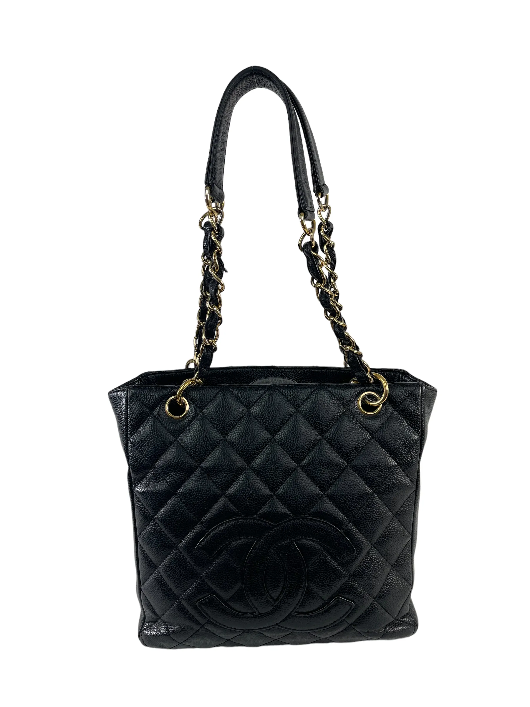 Chanel Black Caviar Leather 'Petite Shopping' Tote
