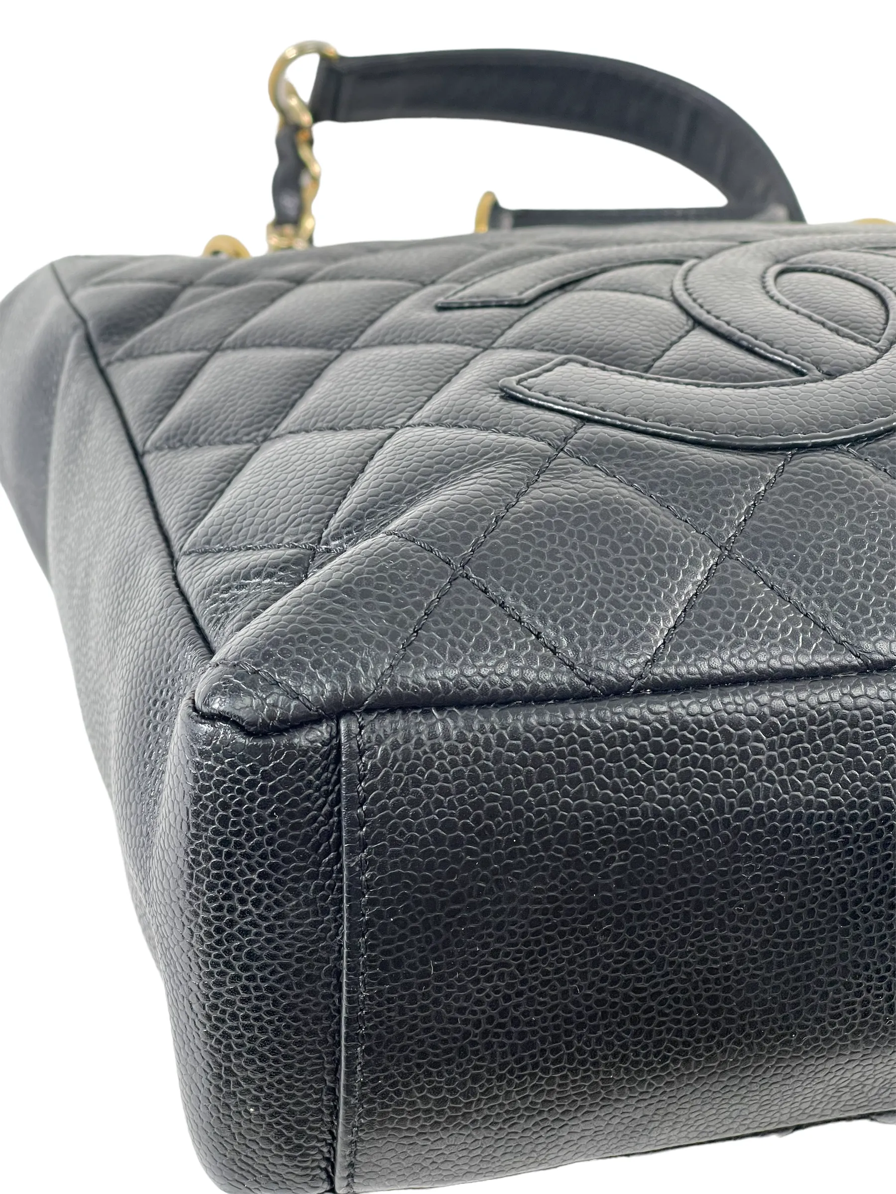 Chanel Black Caviar Leather 'Petite Shopping' Tote