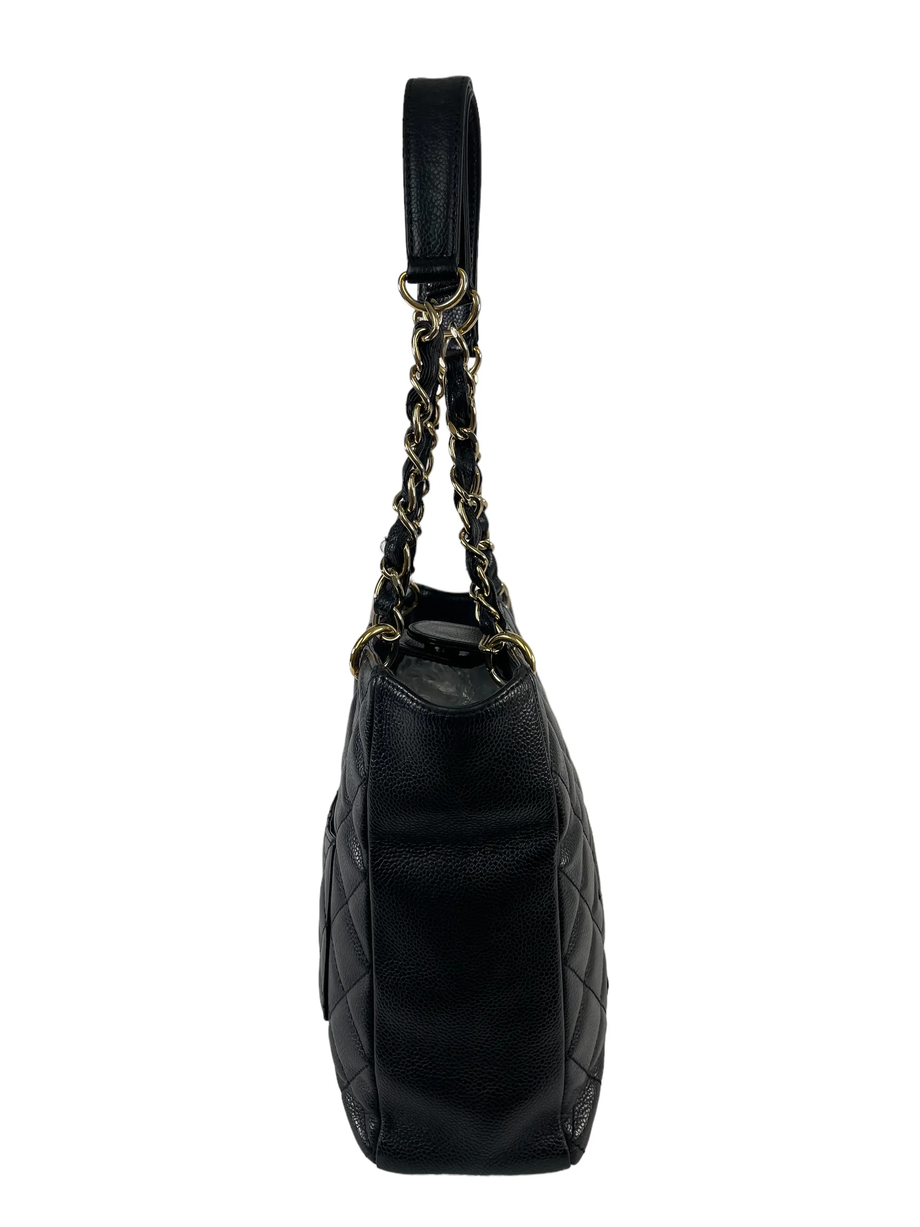 Chanel Black Caviar Leather 'Petite Shopping' Tote