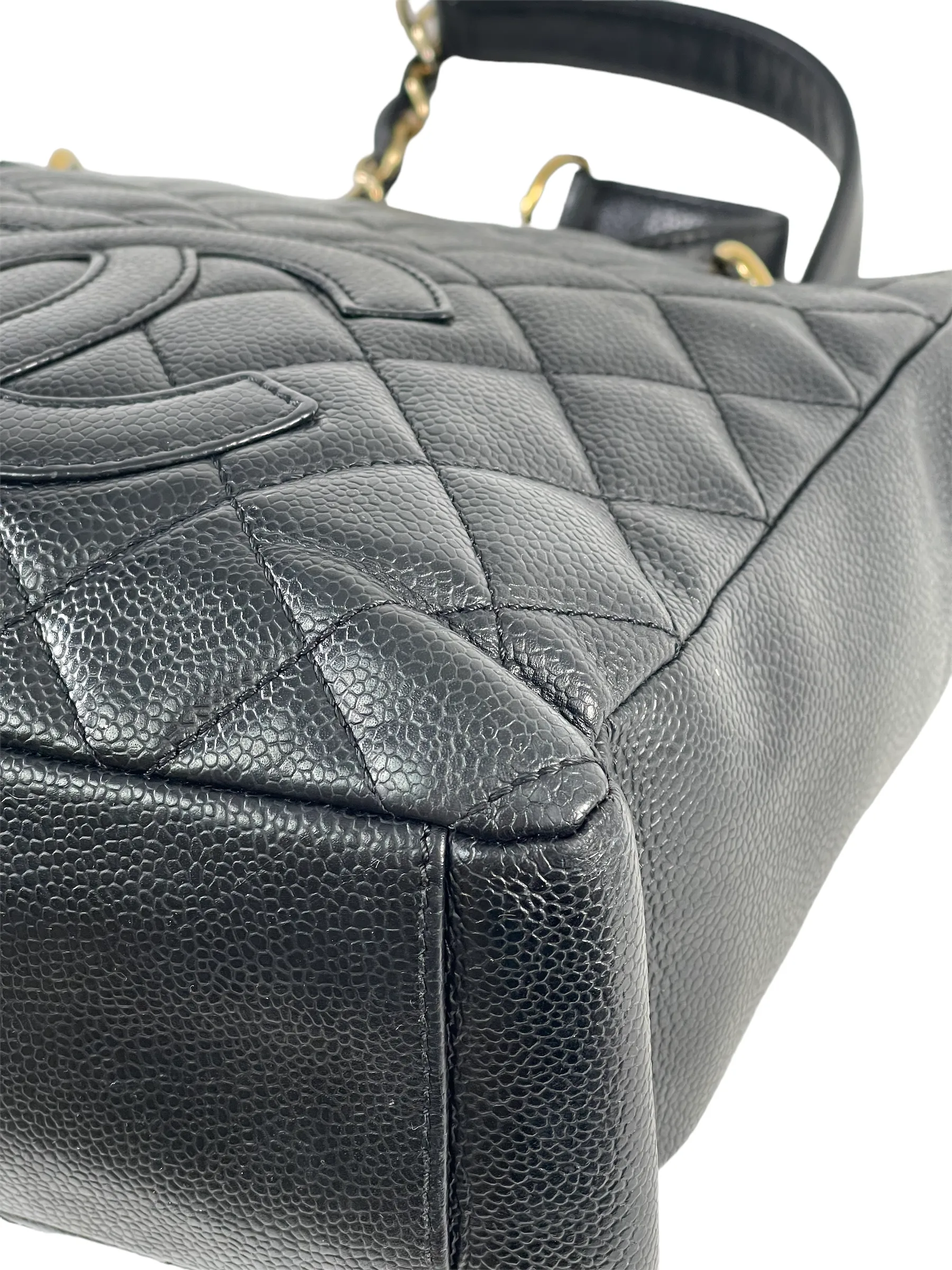 Chanel Black Caviar Leather 'Petite Shopping' Tote
