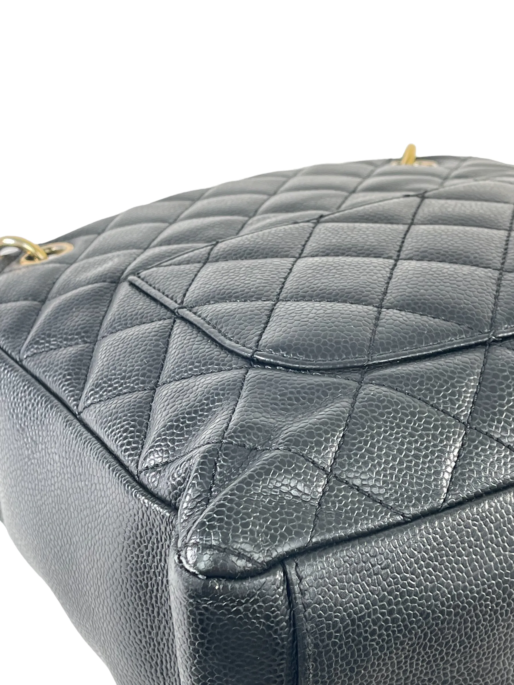 Chanel Black Caviar Leather 'Petite Shopping' Tote