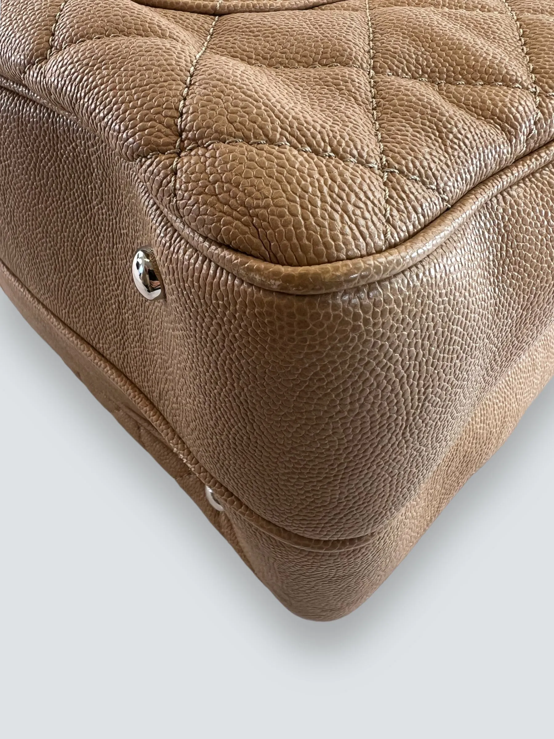 Chanel Cream Caviar Leather Neo Shopping Tote