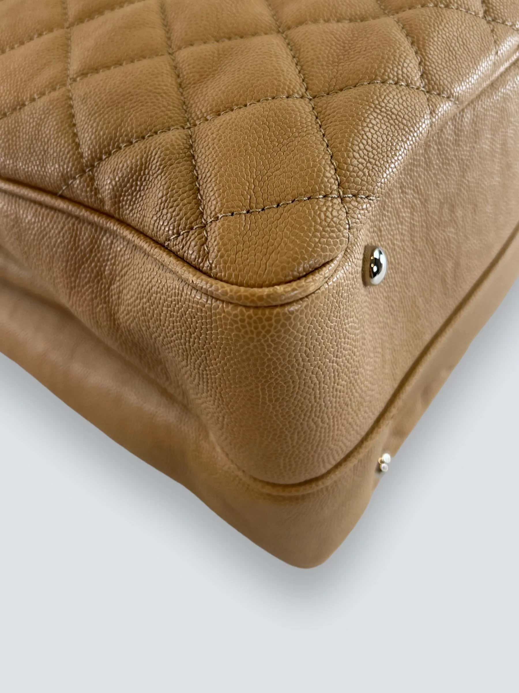 Chanel Cream Caviar Leather Neo Shopping Tote