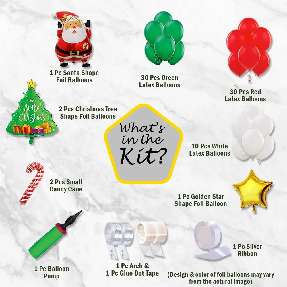 Christmas Room & Wall Decoration Kit- 80 Pcs Combo- Santa, Xmas tree Decoration Items for Home