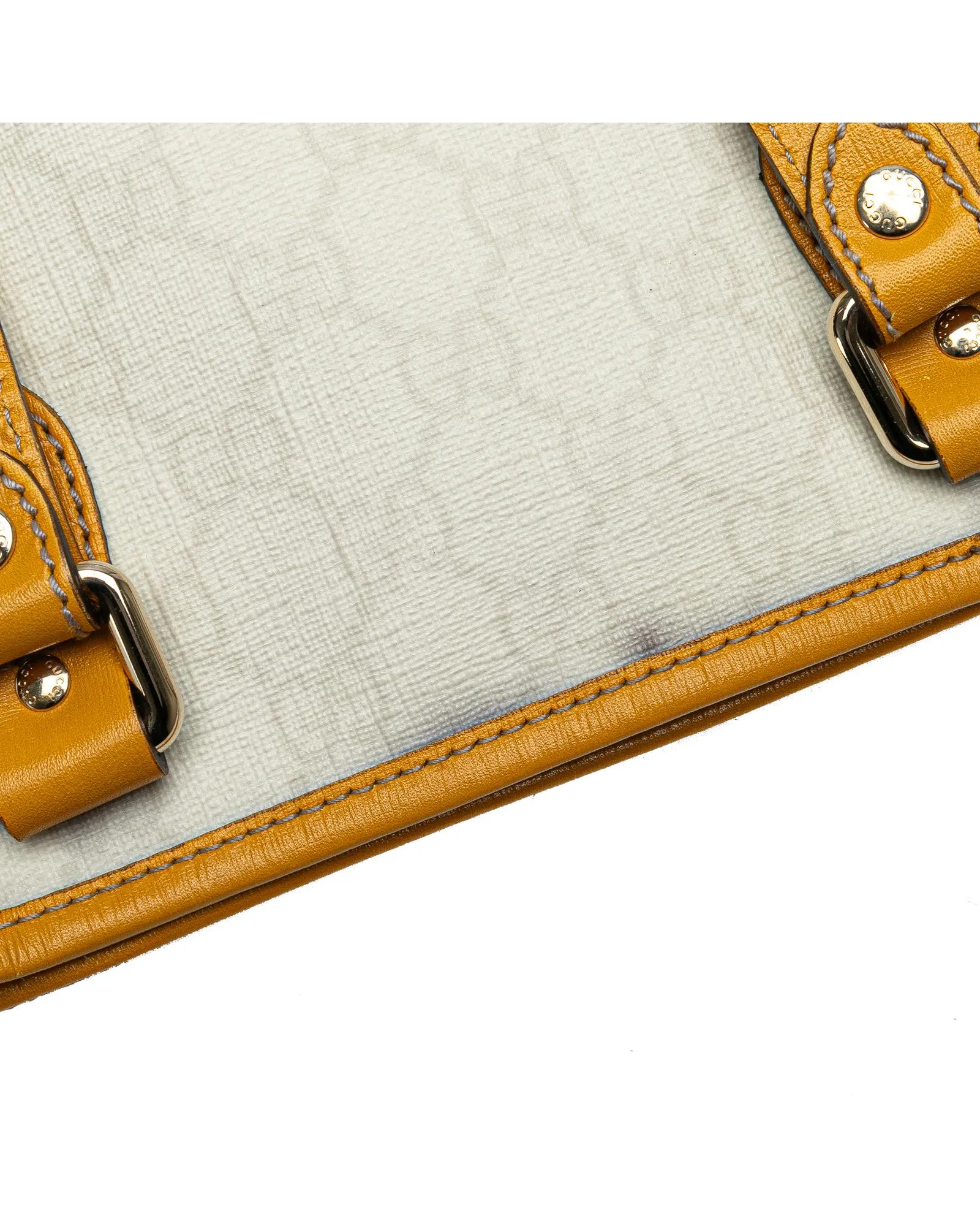 Coated Canvas Tote with Leather Trim and Interior Slip Pocket