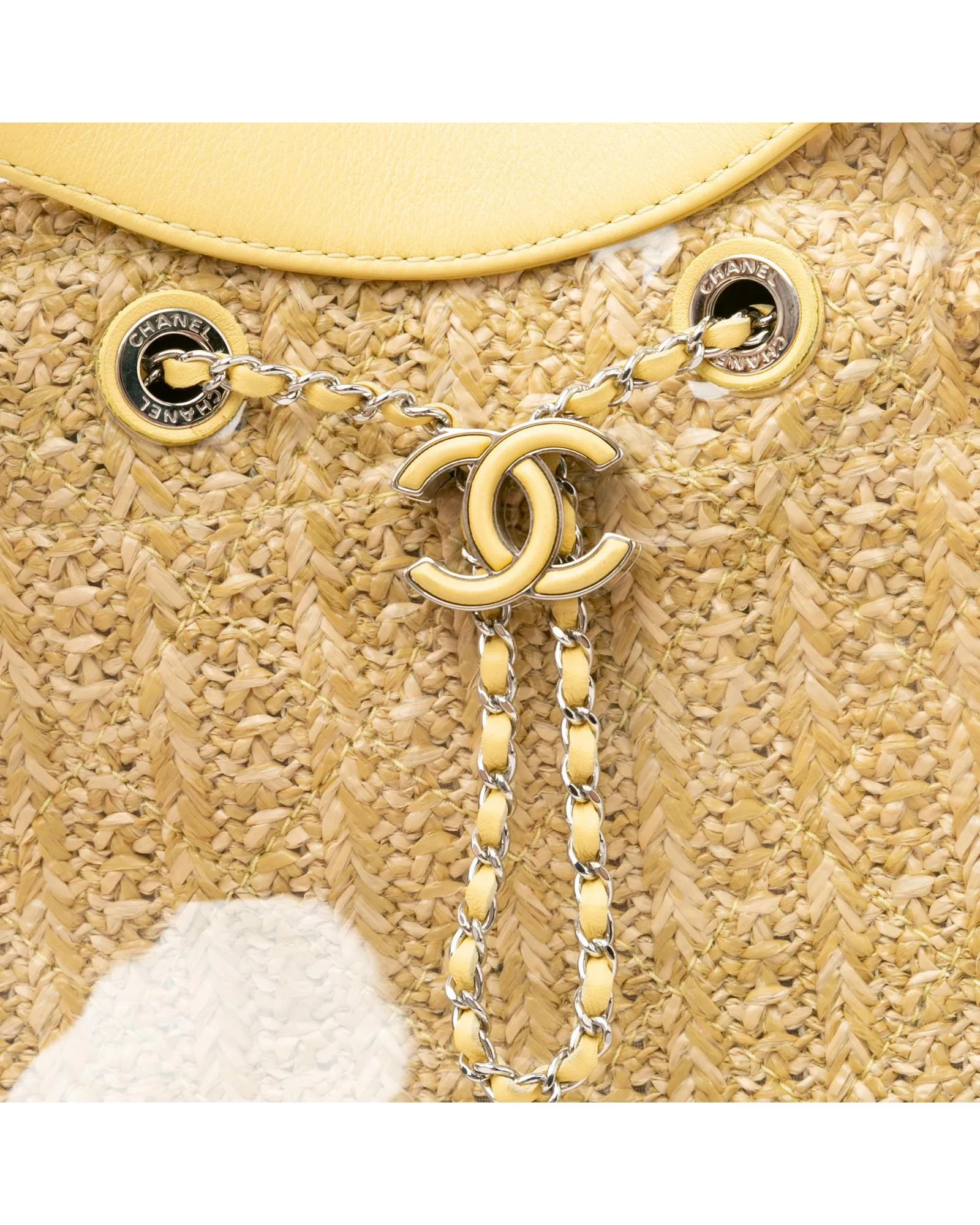Cut-out Leather Trim PVC Shopping Tote