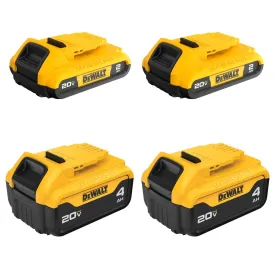 DeWalt DCB324-4 20V MAX Lithium-Ion Battery 4-Pack, (2) x 4.0 Ah   (2) 2.0 Ah