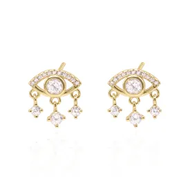 Ellis Crystal Eye Studs | 18K Gold Plated