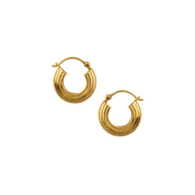 Fast Lane Ridged Hoops in Gold