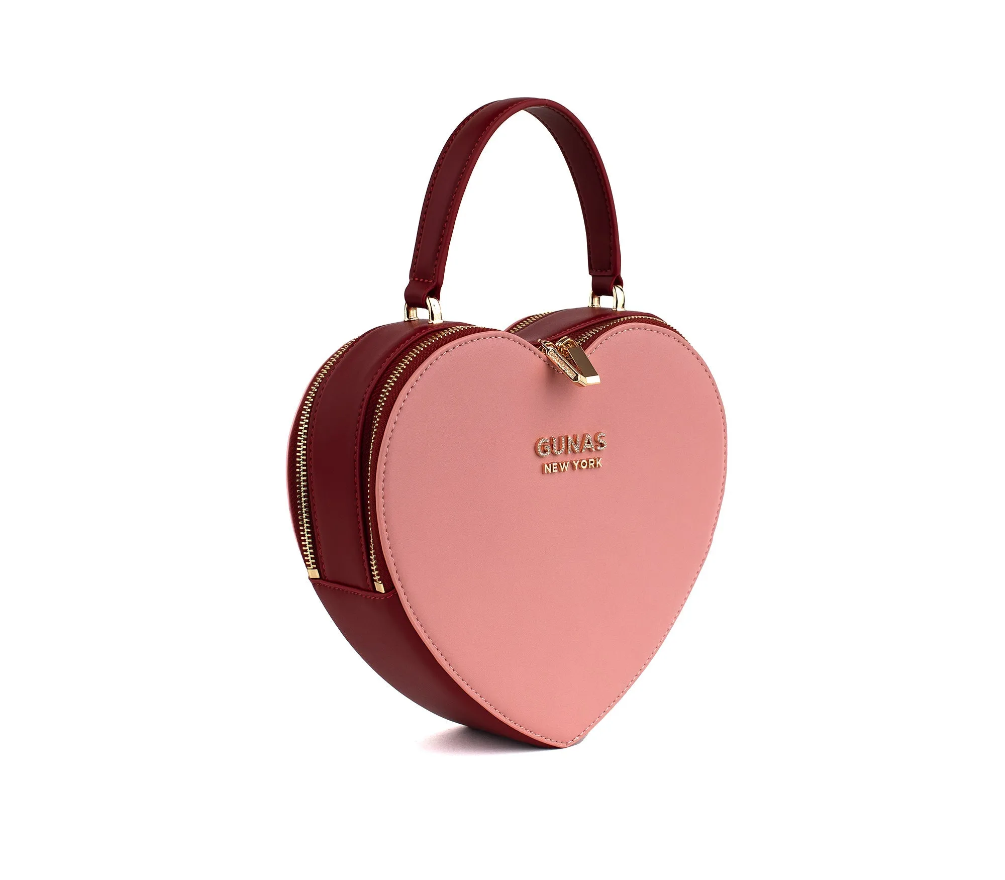Gunas New York Sweetheart Red & Pink Vegan Clutch Crossbody Bag