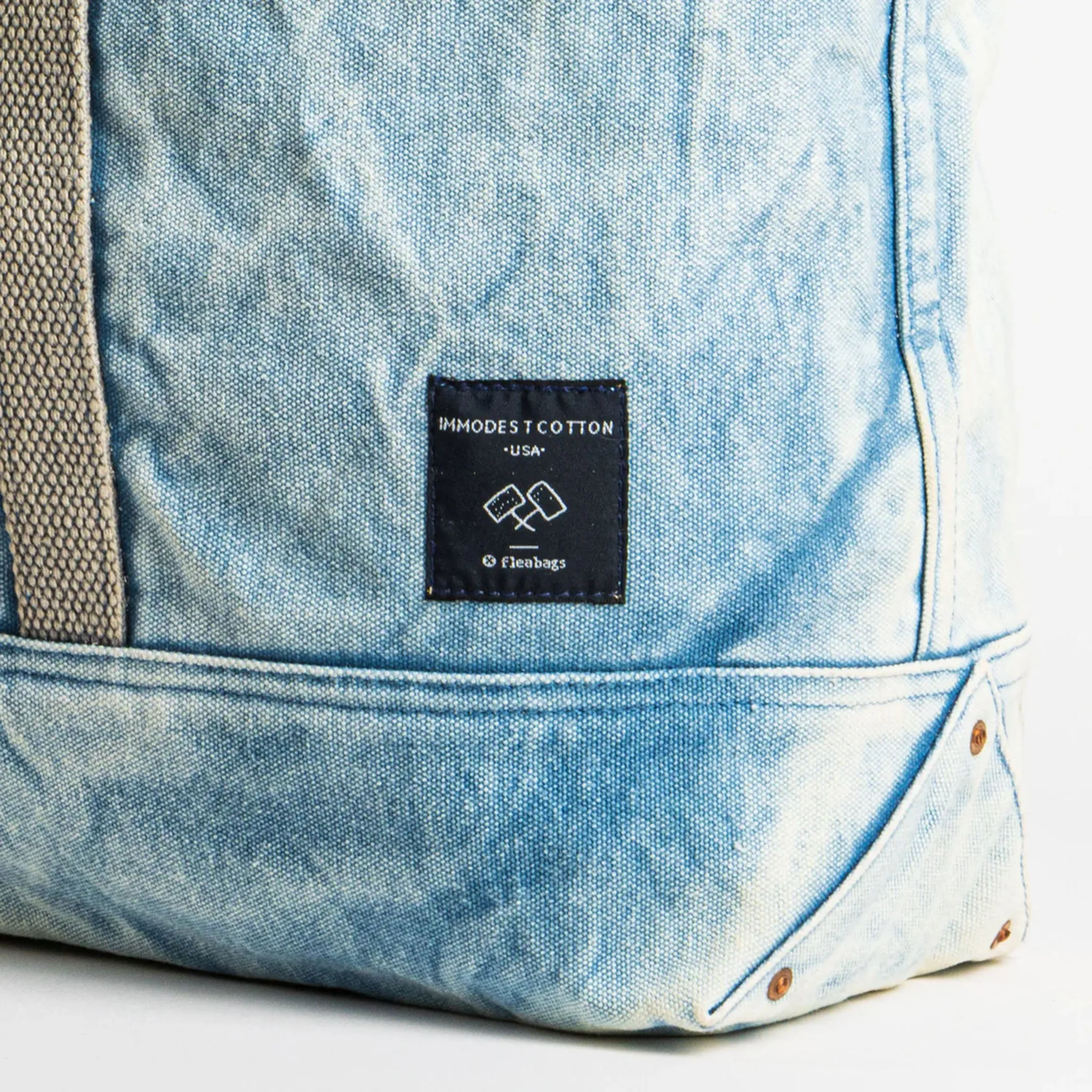 Immodest Cotton Large East-West Tote in Acid Wash