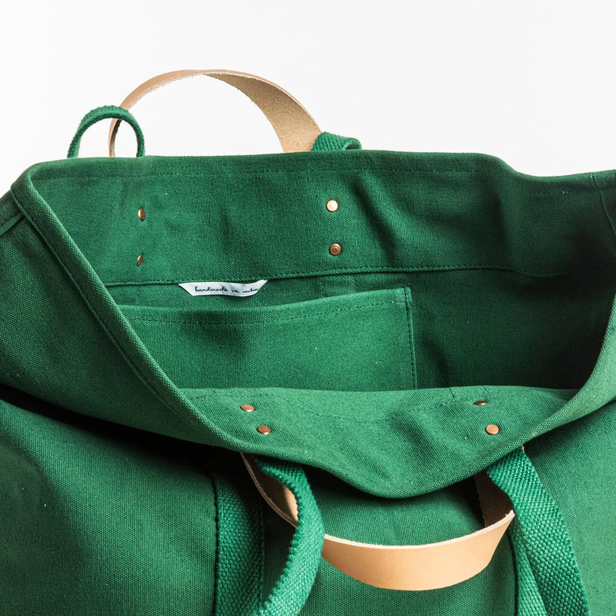 Immodest Cotton Large East-West Tote in Pine