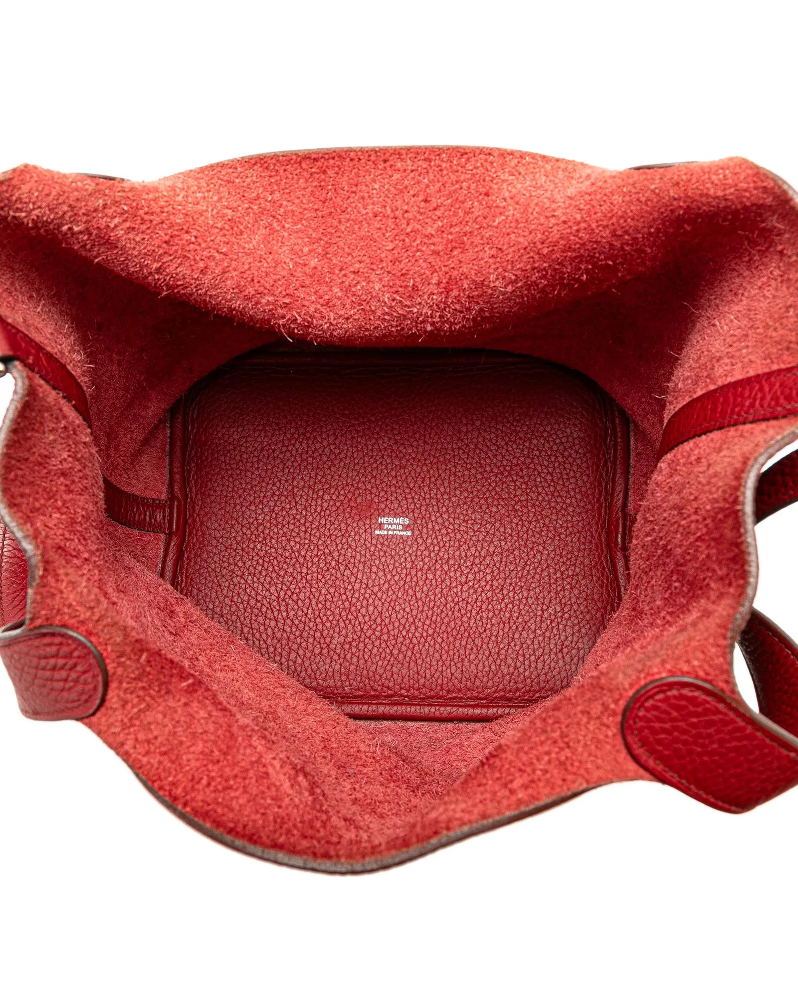 Leather Tote with Flat Handles and Buckle Closure