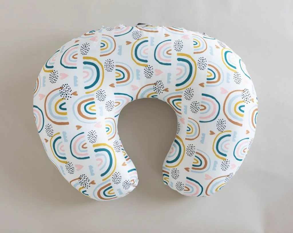 Nursing Pillow Cover - Boho Bright Rainbow