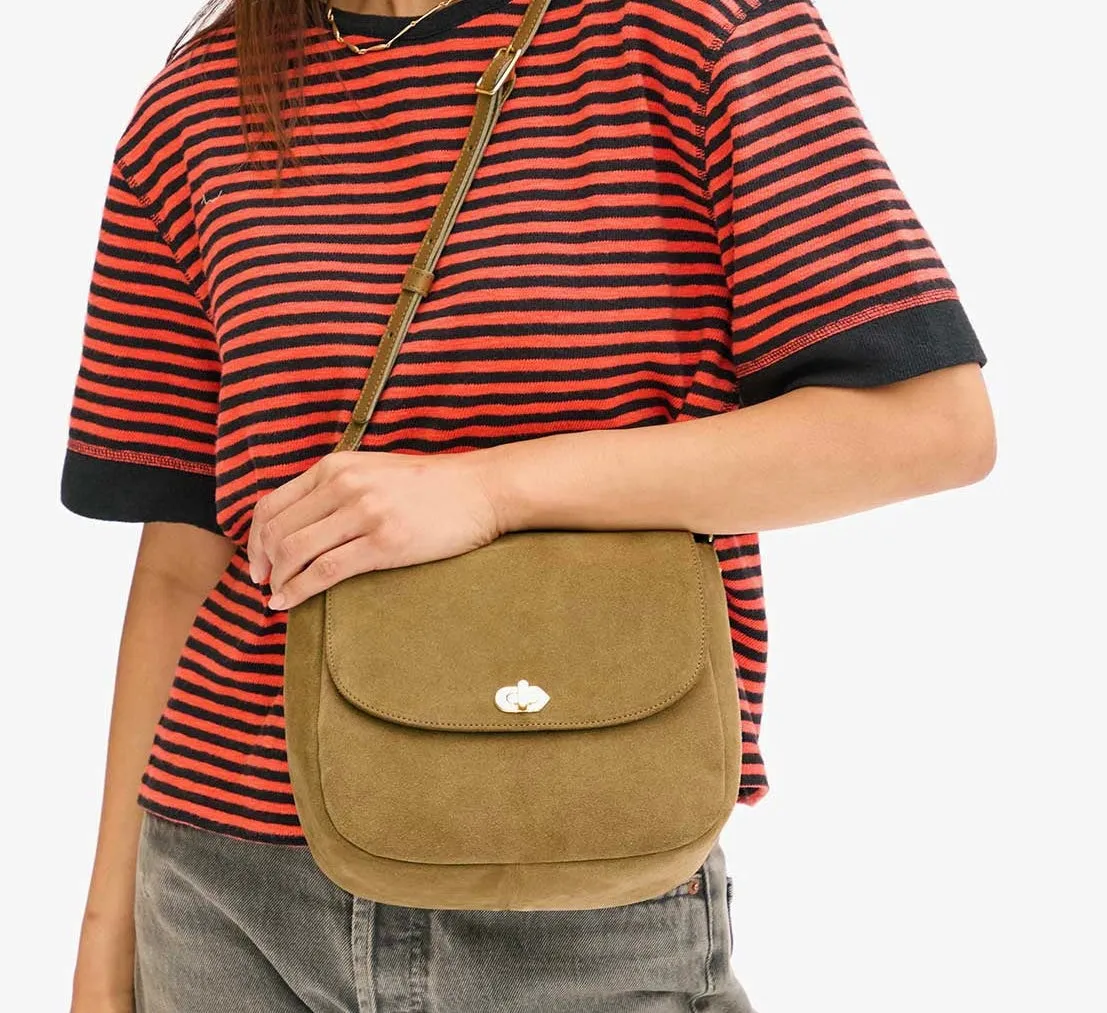 Oat Suede Turnlock Crossbody