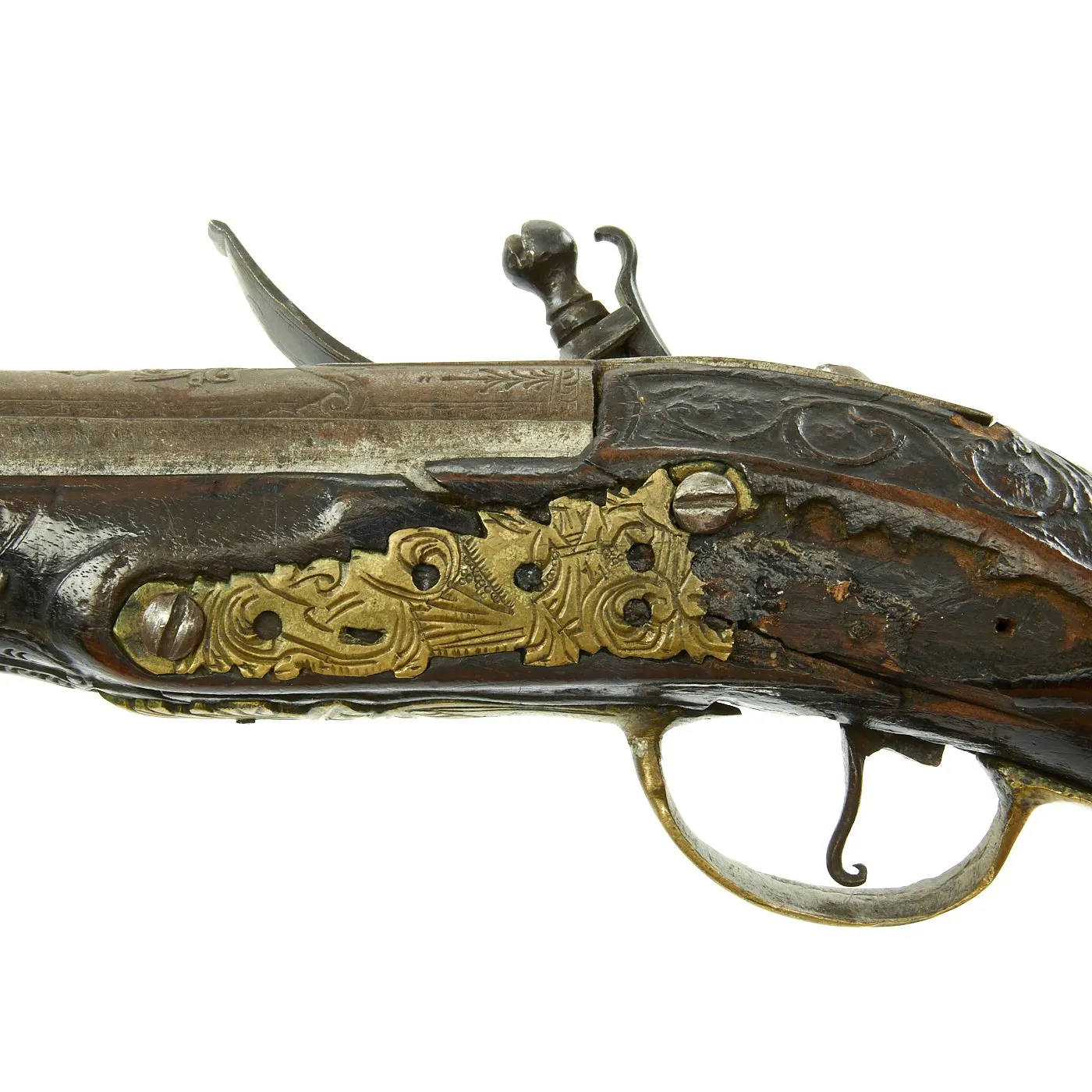 Original 19th Century Ottoman "Barbary Pirate" Decorated Flintlock Pistol - circa 1800