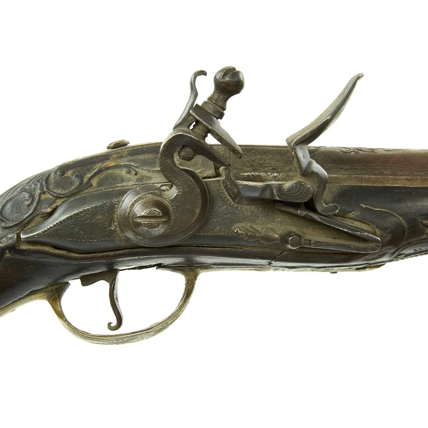 Original 19th Century Ottoman "Barbary Pirate" Decorated Flintlock Pistol - circa 1800