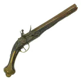 Original 19th Century Ottoman "Barbary Pirate" Decorated Flintlock Pistol - circa 1800