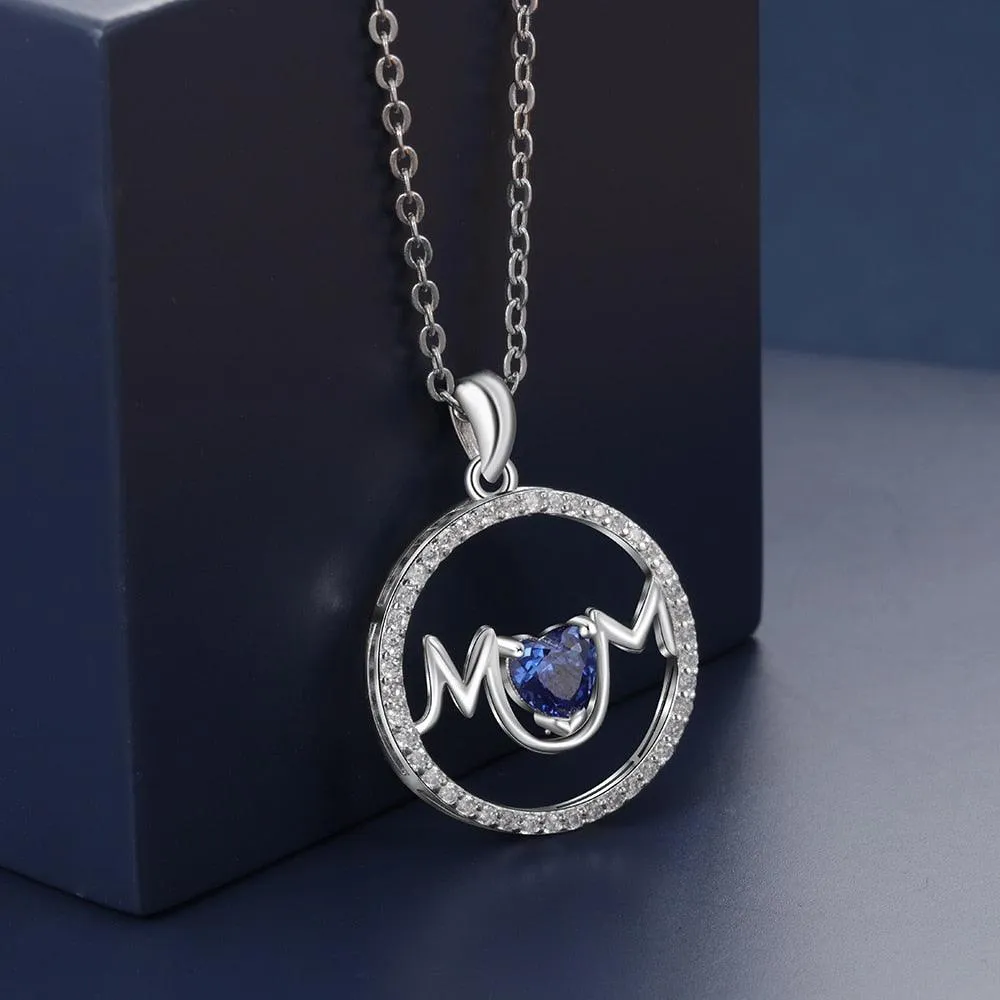 Personalized Copper Necklace With Round Pendant And Customized CZ Birthstone Jewelry Gift for Mother’s Day