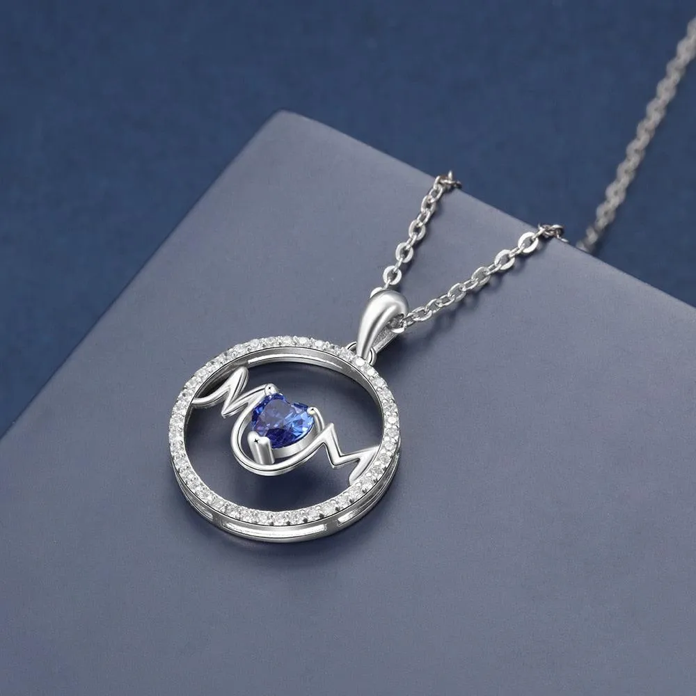 Personalized Copper Necklace With Round Pendant And Customized CZ Birthstone Jewelry Gift for Mother’s Day