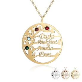 Personalized Family Tree Necklace with Customized Bracelet