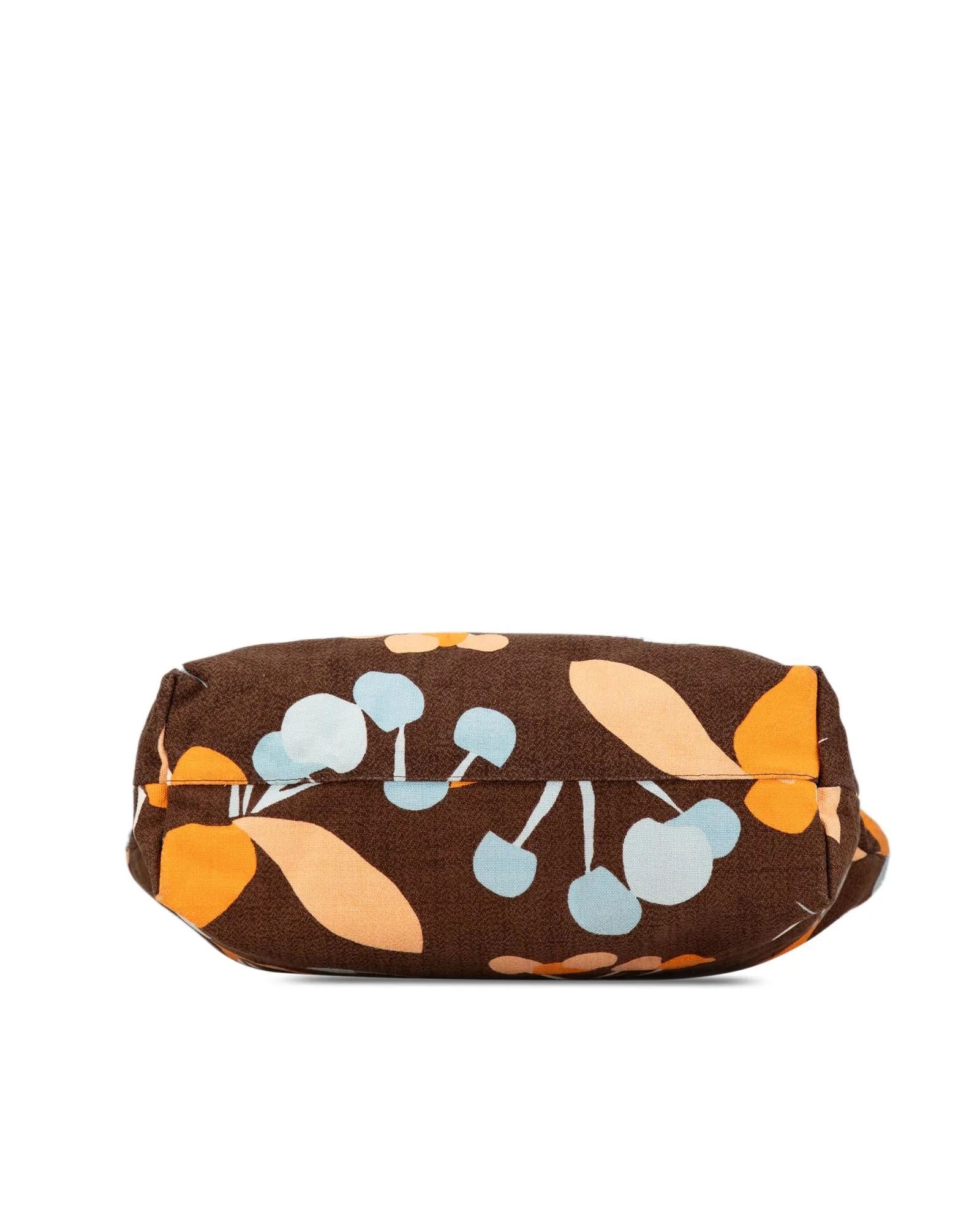 Printed Canvas Tote with Leather Handles